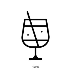 drink icon. Line Art Style Design Isolated On White Background