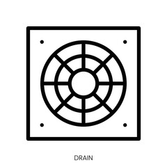 drain icon. Line Art Style Design Isolated On White Background