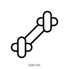 dog toy icon. Line Art Style Design Isolated On White Background