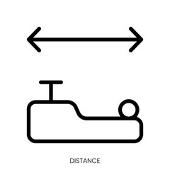 distance icon. Line Art Style Design Isolated On White Background