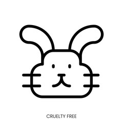 cruelty free icon. Line Art Style Design Isolated On White Background