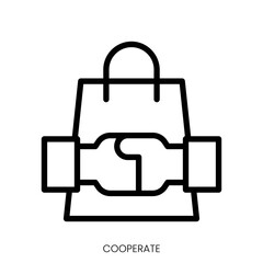 cooperate icon. Line Art Style Design Isolated On White Background