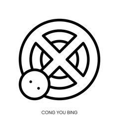 cong you bing icon. Line Art Style Design Isolated On White Background