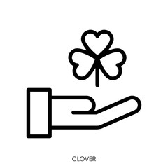 clover icon. Line Art Style Design Isolated On White Background
