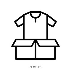 clothes icon. Line Art Style Design Isolated On White Background