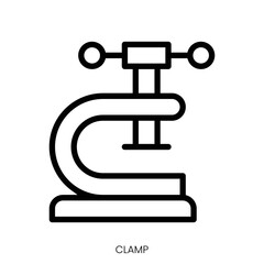 clamp icon. Line Art Style Design Isolated On White Background