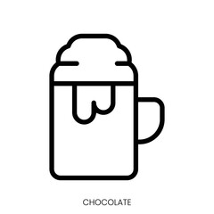 chocolate icon. Line Art Style Design Isolated On White Background