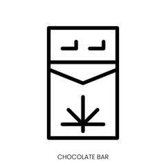 chocolate bar icon. Line Art Style Design Isolated On White Background