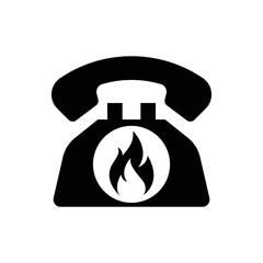 Hotline call icon flat style iaolated on white background. Vector illustration
