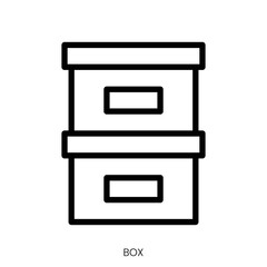 box icon. Line Art Style Design Isolated On White Background
