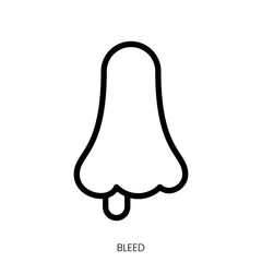 bleed icon. Line Art Style Design Isolated On White Background