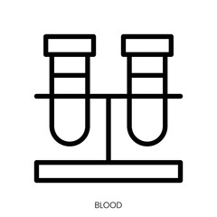 blood icon. Line Art Style Design Isolated On White Background
