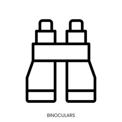 binoculars icon. Line Art Style Design Isolated On White Background