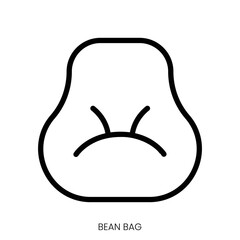 bean bag icon. Line Art Style Design Isolated On White Background