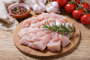 fresh chicken meat with rosemary