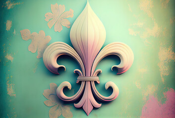 Generative AI: fleur-de-lis pattern floral ideal for backgrounds and textures