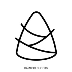bamboo shoots icon. Line Art Style Design Isolated On White Background