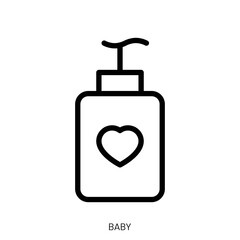 baby icon. Line Art Style Design Isolated On White Background