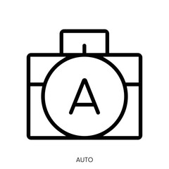 auto icon. Line Art Style Design Isolated On White Background