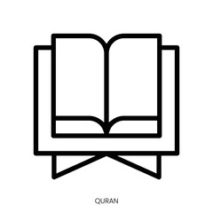 Quran icon. Line Art Style Design Isolated On White Background