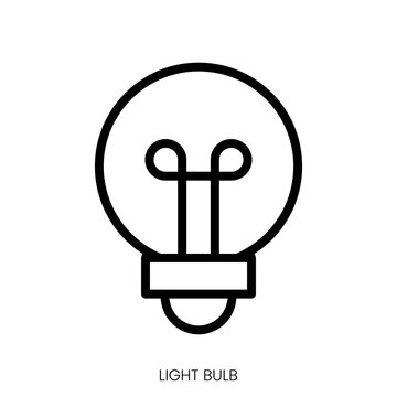 light bulb icon. Line Art Style Design Isolated On White Background
