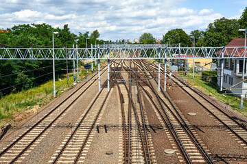 Railway tracks and electric traction in the city of Poznan