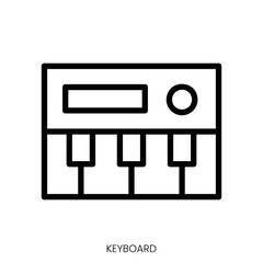 keyboard icon. Line Art Style Design Isolated On White Background