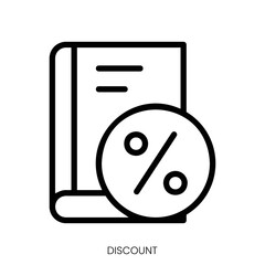 discount icon. Line Art Style Design Isolated On White Background