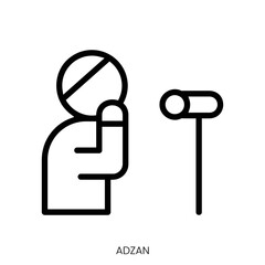 adzan icon. Line Art Style Design Isolated On White Background