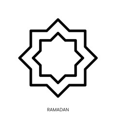 ramadan icon. Line Art Style Design Isolated On White Background