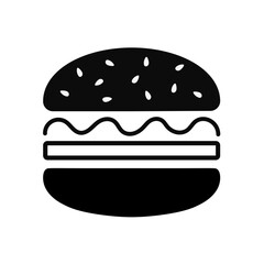 Burger icon. black and white icon.
