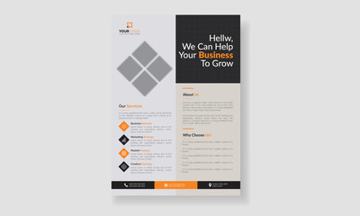 Corporate business flyer template design. Trendy minimalist flyer design. Business flyer template layout. Minimal business flyer template design. vertical a4 format.