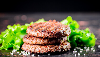 Juicy grilled burger on the table. 