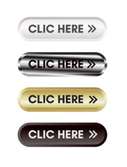 Click here - button, white, silver, gold and black