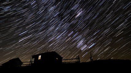 Star trails in the night sky