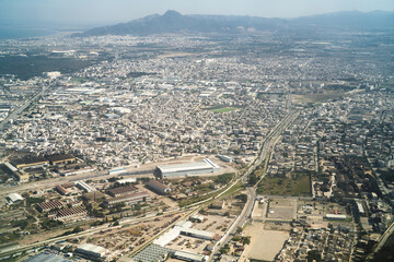 Aerial view of Tunisia during the flight Monastir to Lyon - view of Tunis -Tunisia