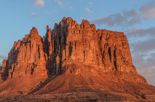 Al Disah mountain over the sunset Saudi Arabia 