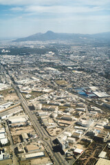 Fototapeta premium Aerial view of Tunisia during the flight Monastir to Lyon - view of Tunis -Tunisia