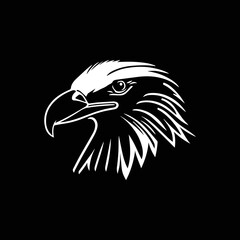 Eagle face head logo line art design template