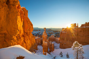 Hike in winter Bryce