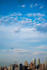 Beautiful blue sky of New York City skyline