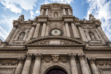 Fototapeta premium 17th-century Saint Paul Church (Eglise Saint-Paul-Saint-Louis) - church on Saint-Antoine Street in Marais quarter of Paris. France.