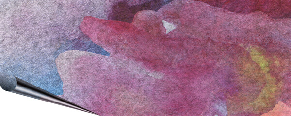 unique background design of paint splashes and brush strokes with transparent media and page curl