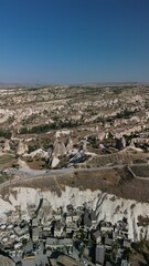 The delightful nature of Cappadocia. Mountains and desert. The view from the drone.