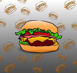 vector illustration snack x burger