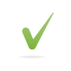Vector 3d green checklist checkmark icon. Correct check mark answer flag. OK and yes. Vector illustration