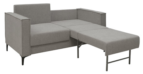 Sofa isolated on white background. Including clipping path. The sofa is laid out for sleep