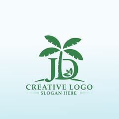 Redesign Modern Palm Logo for Plant Nursery letter JD