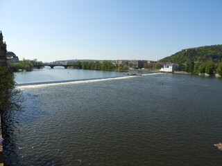 Fototapeta premium Río Moldava, Praga, República Checa