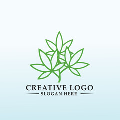 artistic and organic logo for industrial hemp company